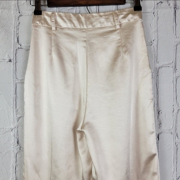 Princess Polly Huxley champagne satin high waisted wide leg pants - Picture 9 of 16